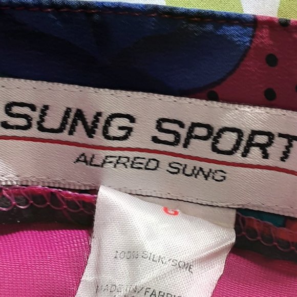 Alfred Sung Sungsport Women's Skirt Silk Tropical Floral Print Size 6 Excellent - Picture 3 of 3